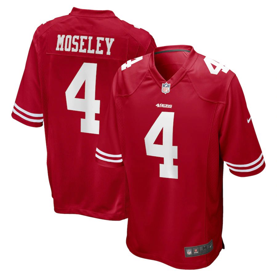 Men San Francisco 49ers #4 Emmanuel Moseley Nike Scarlet Game Player NFL Jersey